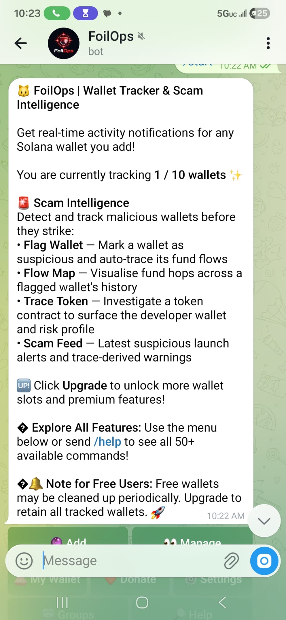 Telegram interface